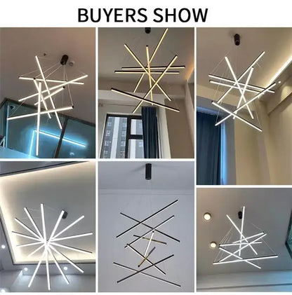 Gold Stair Chandelier Light by Decorbites, starburst metal ceiling fixture in gold finish on Tampa Home & Garden Store
