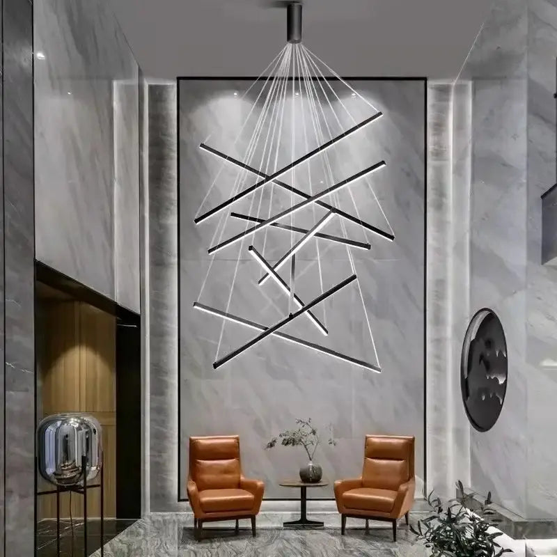 Gold Stair Chandelier Light by Decorbites, modern chandelier with intersecting rods on Tampa Home & Garden Store
