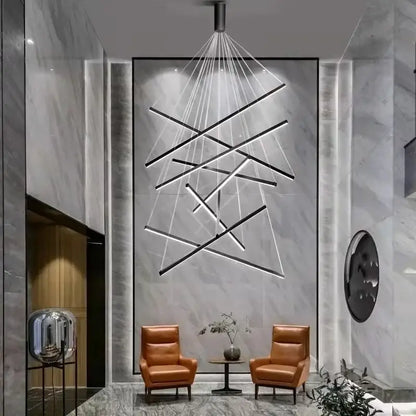 Gold Stair Chandelier Light by Decorbites, modern chandelier with intersecting rods on Tampa Home & Garden Store