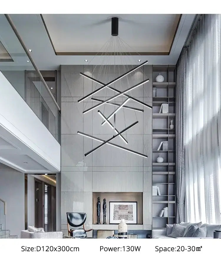 Gold Stair Chandelier Light with gold finish and geometric linear design by Decorbites on Tampa Home & Garden Store
