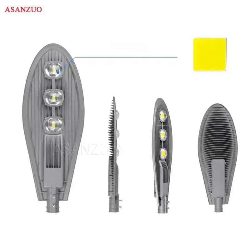 Gray ribbed three-bulb LED street light outdoor lamp by Decorbites for garden on Tampa Home & Garden Store