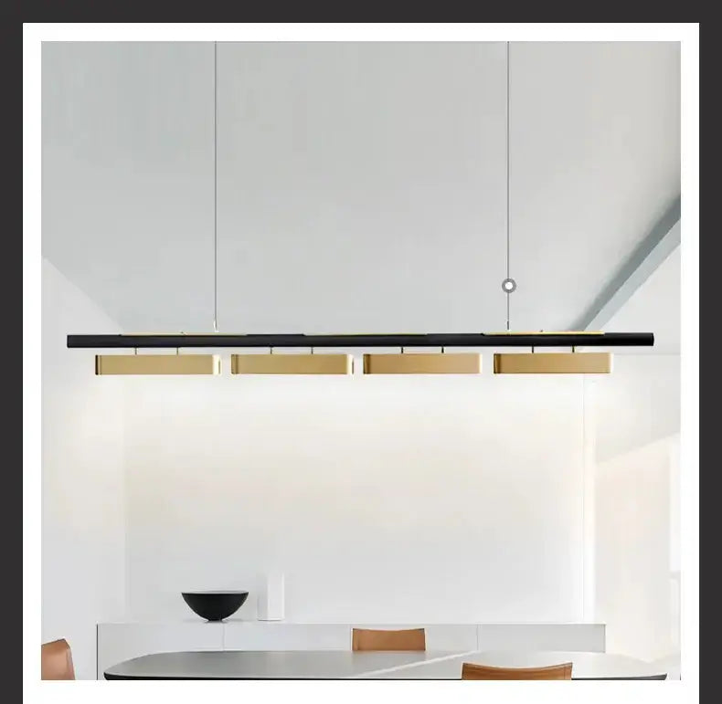 Chandelier Decorbites minimalist strip LED black and gold pendant lights for dining on Tampa Home & Garden Store