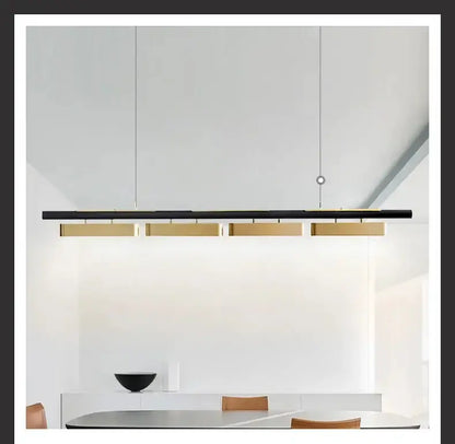 Chandelier Decorbites minimalist strip LED black and gold pendant lights for dining on Tampa Home & Garden Store