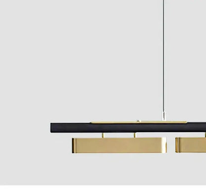 Pendant light chandelier black and gold strip LED by Decorbites for dining room on Tampa Home & Garden Store