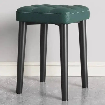 Decorbites modern low-square dining stool bench with green upholstered seat and black legs on Tampa Home & Garden Store