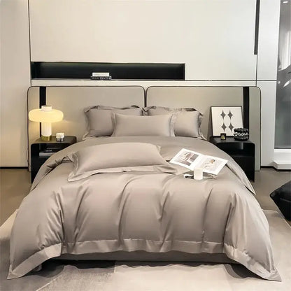 Luxury Sky Blue Satin Bedding Set and Blanket