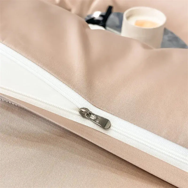 Luxury Sky Blue Satin Bedding Set and Blanket