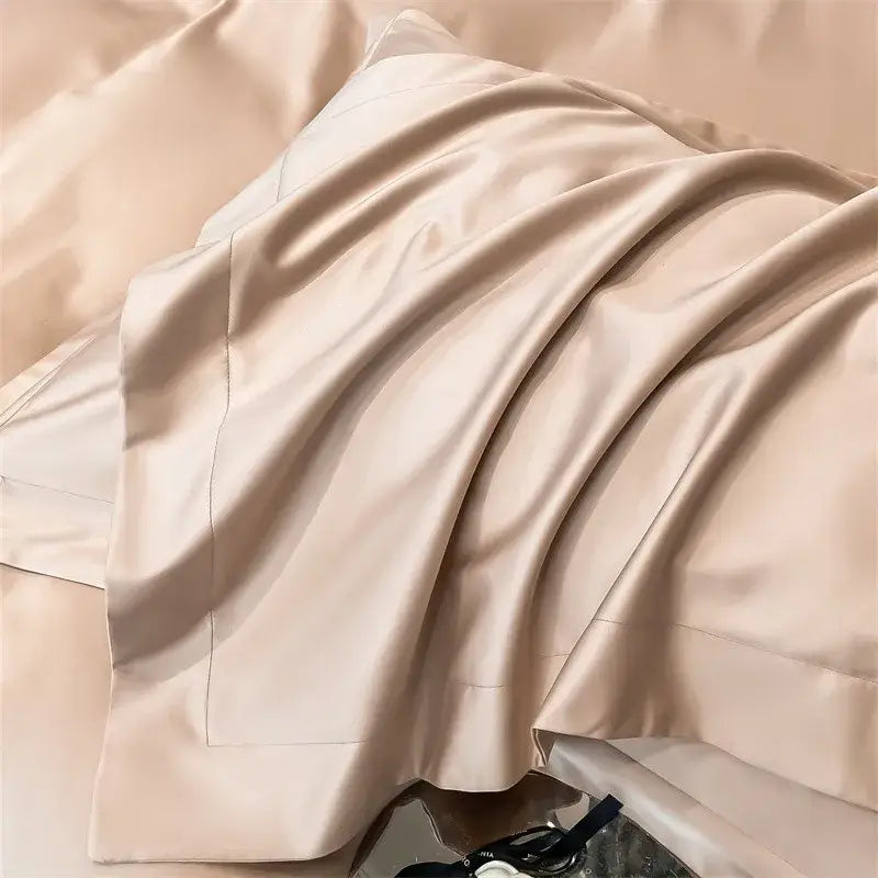 Gray Satin Bedding Set And A Soft Cotton Sheet
