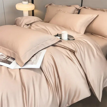 Gray Satin Bedding Set And A Soft Cotton Sheet