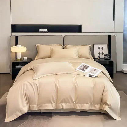 Gray Satin Bedding Set And A Soft Cotton Sheet