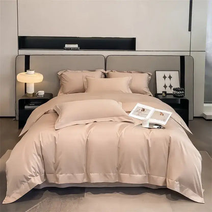 Gray Satin Bedding Set And A Soft Cotton Sheet