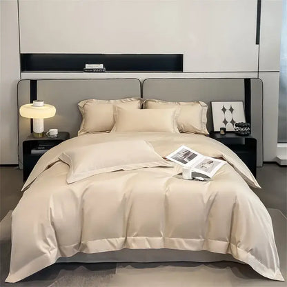 Gray Satin Bedding Set And A Soft Cotton Sheet