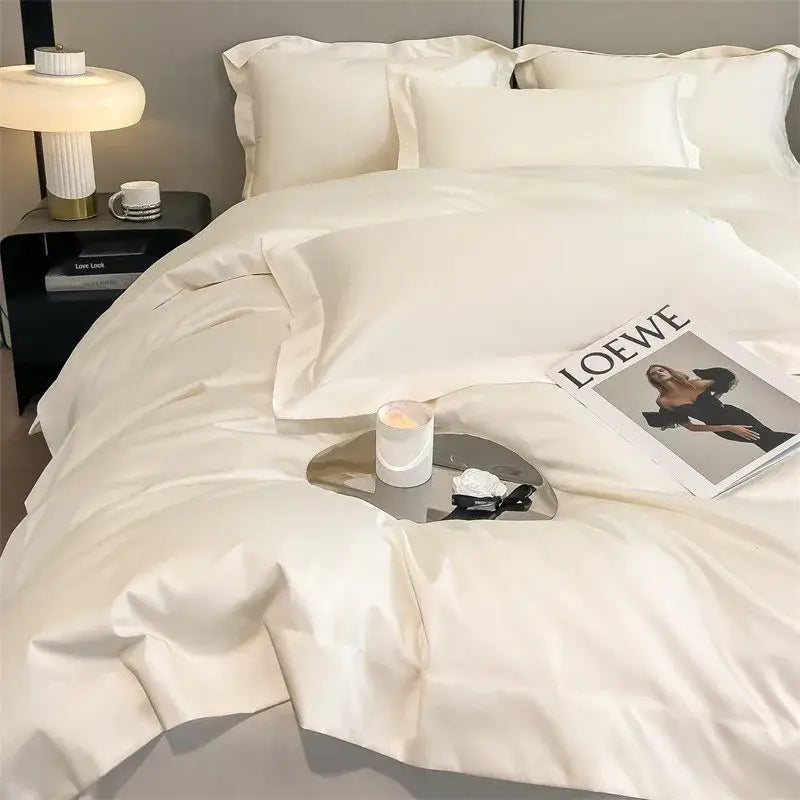 Luxury Sky Blue Satin Bedding Set and Blanket
