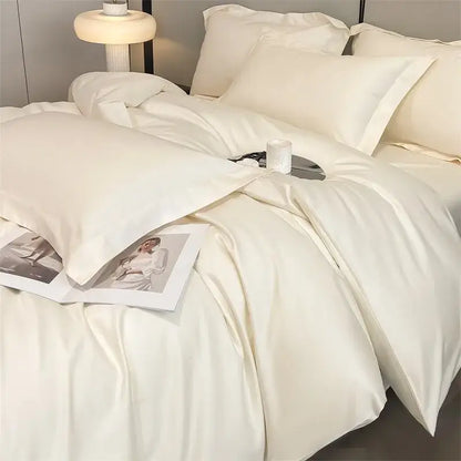 Luxury Sky Blue Satin Bedding Set and Blanket