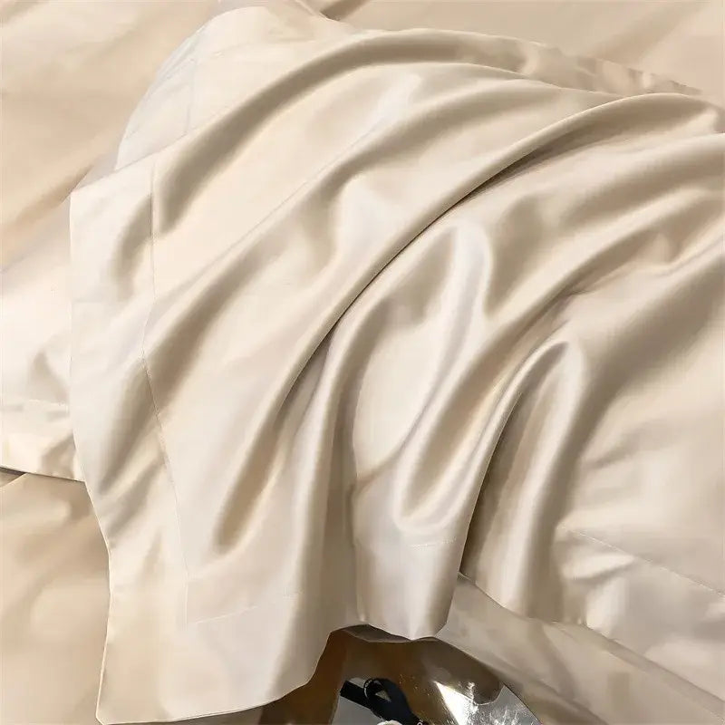 Gray Satin Bedding Set And A Soft Cotton Sheet