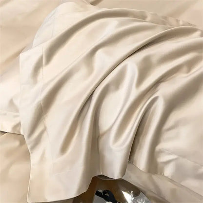 Luxury Sky Blue Satin Bedding Set and Blanket