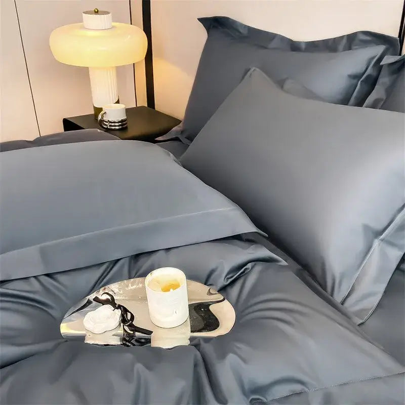 Slate Blue Cotton Bedding and Duvet Cover