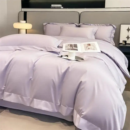 Luxury Sky Blue Satin Bedding Set and Blanket