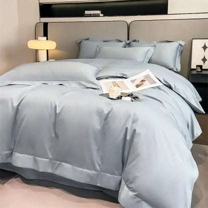 Slate Blue Cotton Bedding and Duvet Cover