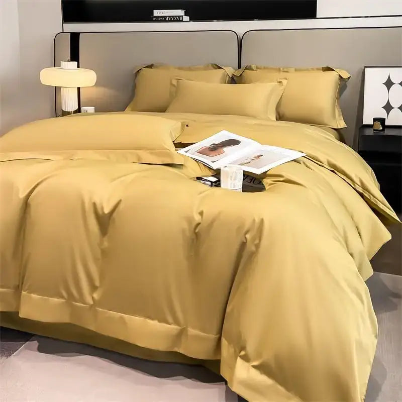 Gray Satin Bedding Set And A Soft Cotton Sheet