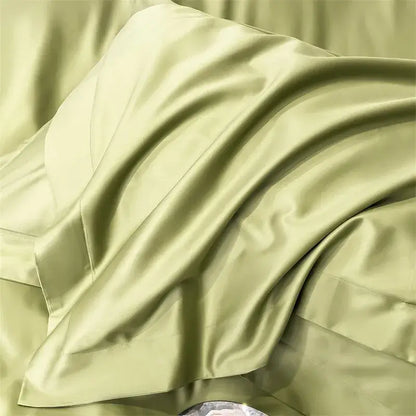 Luxury Sky Blue Satin Bedding Set and Blanket