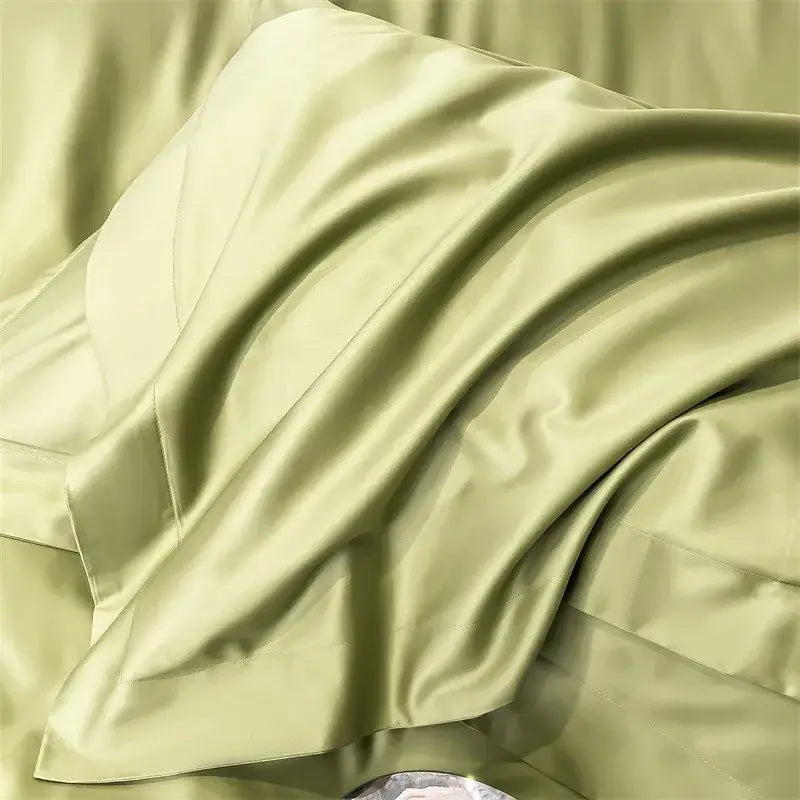 Gray Satin Bedding Set And A Soft Cotton Sheet