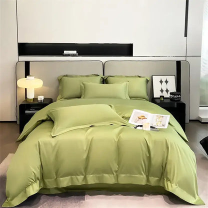 Gray Satin Bedding Set And A Soft Cotton Sheet