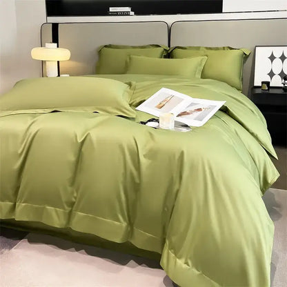 Gray Satin Bedding Set And A Soft Cotton Sheet