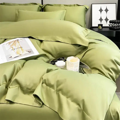 Gray Satin Bedding Set And A Soft Cotton Sheet