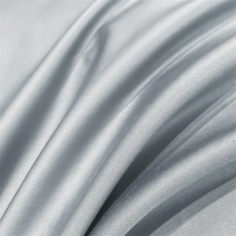 Luxury Sky Blue Satin Bedding Set and Blanket
