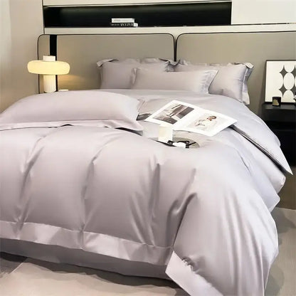 Luxury Sky Blue Satin Bedding Set and Blanket