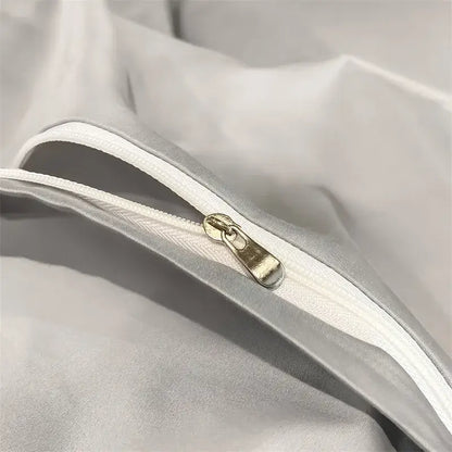 Luxury Sky Blue Satin Bedding Set and Blanket