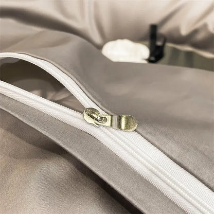 Luxury Sky Blue Satin Bedding Set and Blanket