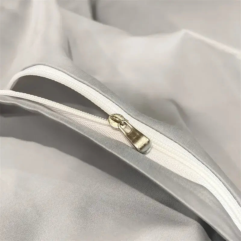 Gray Satin Bedding Set And A Soft Cotton Sheet