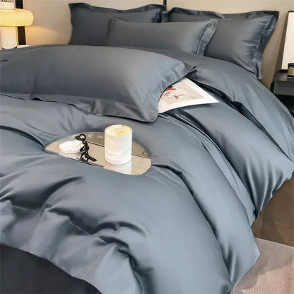 Slate Blue Cotton Bedding and Duvet Cover