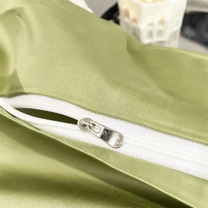 Gray Satin Bedding Set And A Soft Cotton Sheet