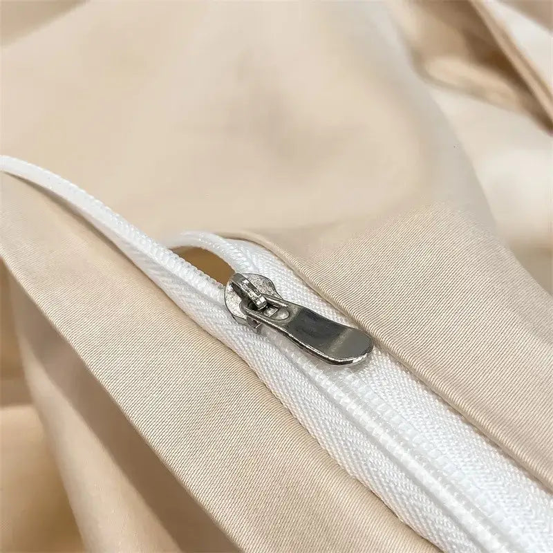 Gray Satin Bedding Set And A Soft Cotton Sheet