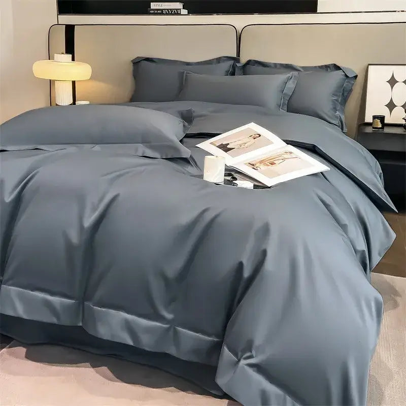 Slate Blue Cotton Bedding and Duvet Cover