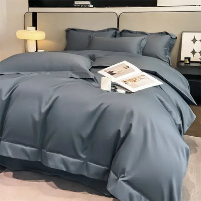 Slate Blue Cotton Bedding and Duvet Cover
