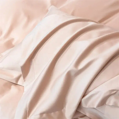 Sky blue satin duvet cover set by Decorbites, silky glossy bedding on Tampa Home & Garden Store