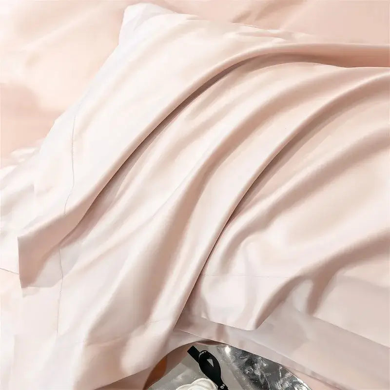 Gray Satin Bedding Set And A Soft Cotton Sheet