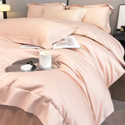 Gray Satin Bedding Set And A Soft Cotton Sheet