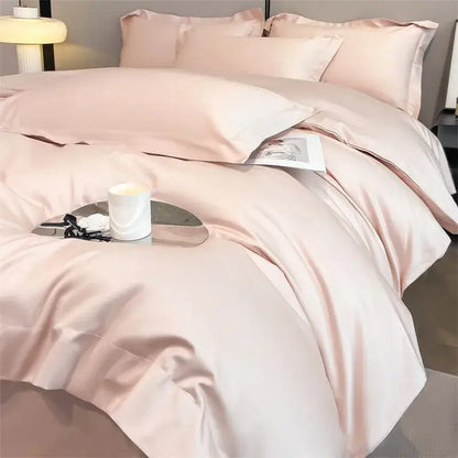 Gray Satin Bedding Set And A Soft Cotton Sheet