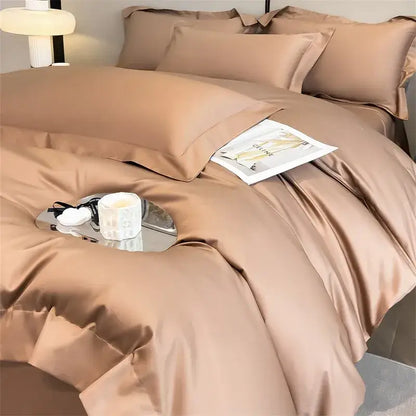 Gray Satin Bedding Set And A Soft Cotton Sheet