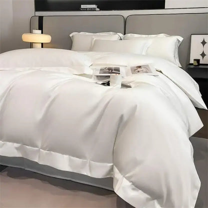Gray Satin Bedding Set And A Soft Cotton Sheet
