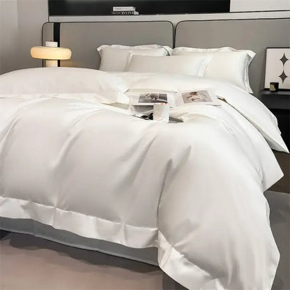 Gray Satin Bedding Set And A Soft Cotton Sheet