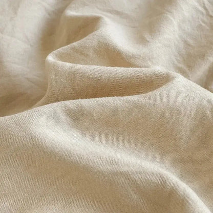 Cream cotton duvet cover by Decorbites, soft textured bedding fabric folds on Tampa Home & Garden Store
