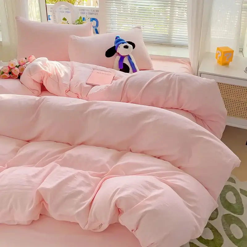 Luxurious cream cotton duvet cover set by Decorbites with pillowcases for bedroom on Tampa Home & Garden Store
