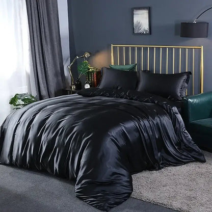 Soft Purple Satin Luxury and Silky Bedding Set