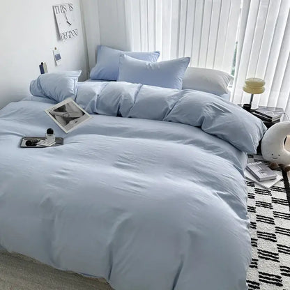 Dark Gray Cotton Duvet and Pillowcase Set